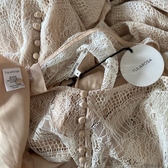 NEW TULAROSA X REVOLVE BOHO IVORY LACE LONGSLEEVE WEDDING DRESS GOWN 4 - Picture 14 of 17